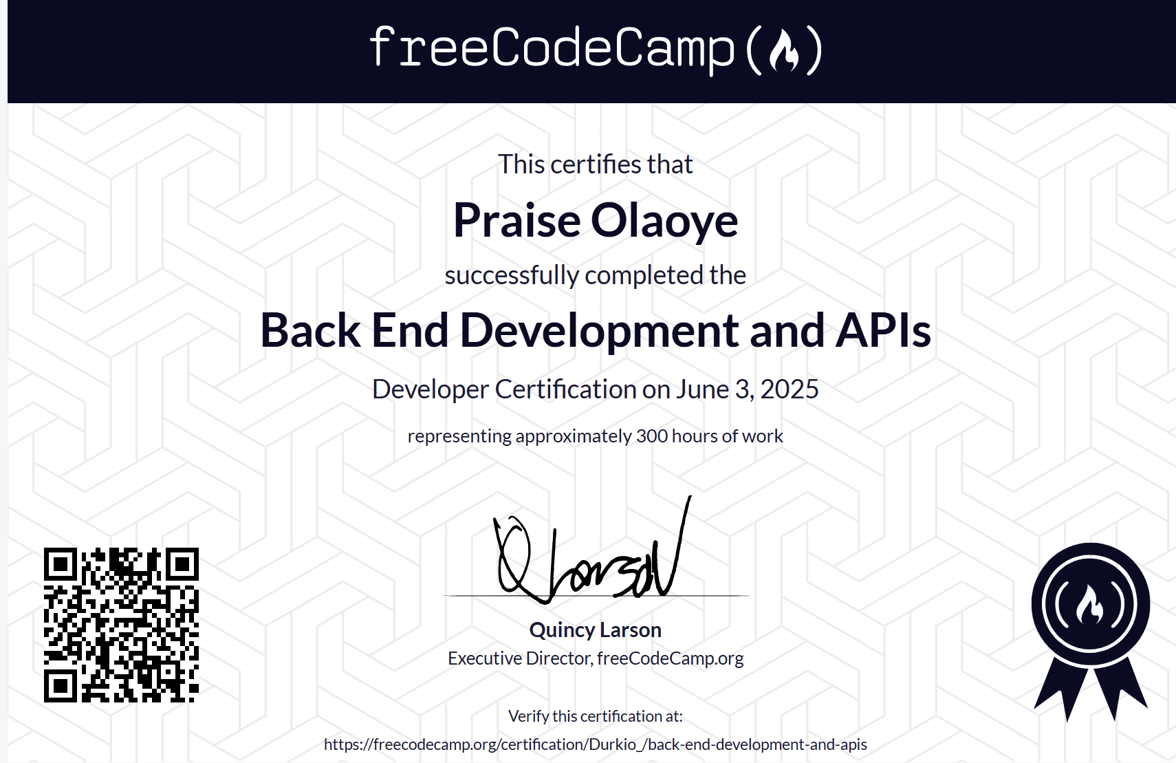 Back End Development and APIs